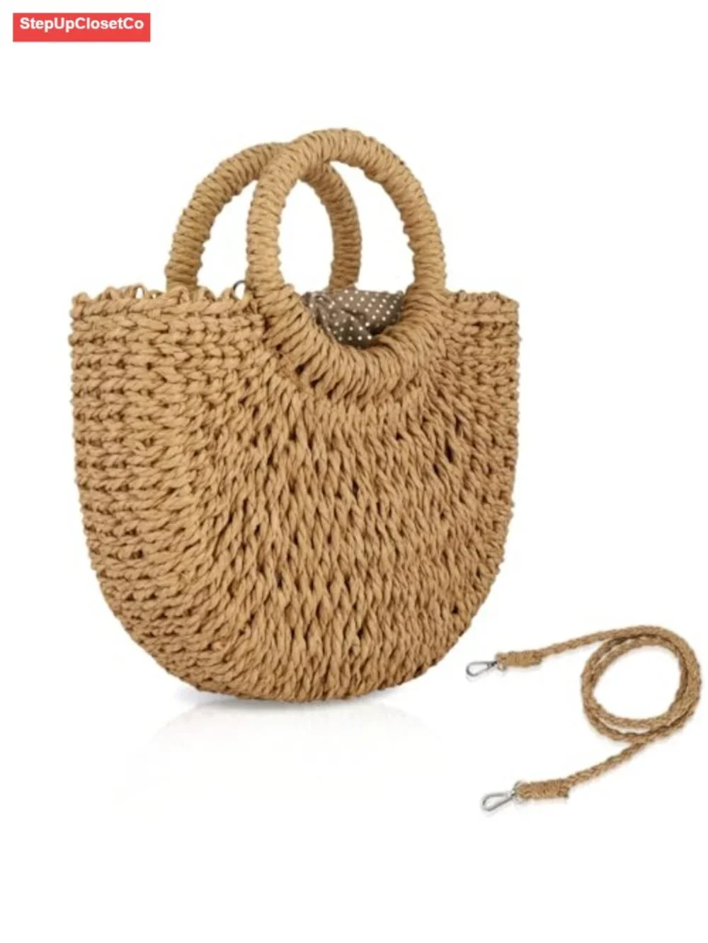 Handwoven Straw Hobo Bag Crossbody Shoulder Purse Summer Beach Boho Rattan